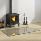 Fireplace Glass Plate Transparent 100 x 60 cm Glass 353853