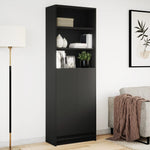 Highboard with LED Black 69x32.5x200 cm Engineered Wood 3307906