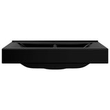 Rectangular Ceramic Basin Black with Faucet Hole 60x46 cm 140687