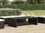 Coffee Table Black PE rattan, powder-coated steel 100x50x40 cm 319390
