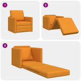 Sofa Bed Dark Yellow 74 x 77 x 81 cm Fabric 4106629