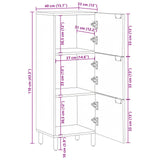 Highboard with Shelf Brown 40 x 33 x 110 cm Solid Mango Wood 4017785