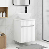 Wall-mounted Sink Vanity High Gloss White 39 x 35 x 63 cm 890546