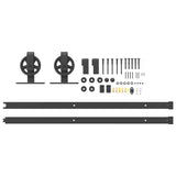 Sliding Door Hardware Kit 200 cm Steel Black 4009729