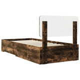 Bed Frame with Headboard Smoked Oak 75 x 190 cm Engineered Wood 3412440
