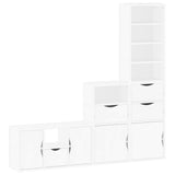 4 Piece TV Units with Storage ODDA White Solid Wood Pine 3365381