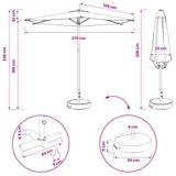 Garden Parasol with Base 270 x 270 cm Polyester Rectangular 42036224