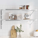 Wall Shelves 2 pcs 100x40 cm Silver Stainless Steel 3214502