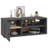 Wall Cabinet Grey 80x30x30 cm Solid Wood Pine 818389