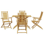 ZNTS 5 Piece Garden Dining Set Bamboo 3278529