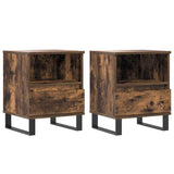 Bedside Cabinets 2 pcs Smoked Oak 40x35x50 cm Engineered Wood 830647
