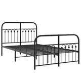 Metal Bed Frame without Mattress with Footboard Black 120x190cm 376615