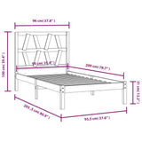 3103983 Bed Frame without Mattress Solid Wood 90x200 cm