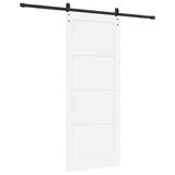 Sliding Door 86 x 211 cm Engineered Wood White and Black 3449985