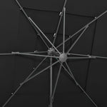 4-Tier Garden Parasol with Aluminium Pole Black 250x250 cm 313826