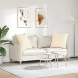 Sofa Pillows 2 pcs Cream 80 x 80 cm Corduroy Fabric 42014077