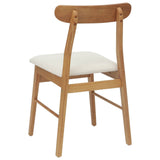 Dining Chair 2 pcs Natural and Light Solid Rubber Wood 42020491