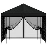 Garden Gazebo with Sidewalls 3 x 3 m Black Polyester and Steel 900346