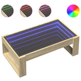 Coffee Table with Infinity LED Sonoma Oak 90x53x30 cm 847639