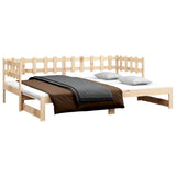 Pull-out Day Bed without Mattress 2x cm Solid Wood Pine 820766