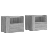 ZNTS Wall-mounted Bedside Cabinets 2 pcs Grey Sonoma 45x30x35 cm 848322