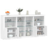 Sideboard with LED Lights White 202x37x100 cm 3209184