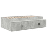 Bed Frame with Door Concrete Grey 100 x 200 cm Engineered Wood 3335184