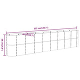 Garden Raised Bed Galvanised Steel 332x40x68 cm Grey 318909