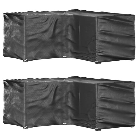 L-Shaped Garden Furniture Covers 2 pcs 12 Eyelets 185x185x90 cm 3155369