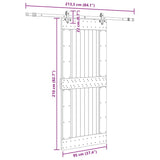 Sliding Door with Hardware Set 95x210 cm Solid Wood Pine 3332734