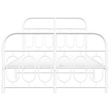 Metal Bed Frame without Mattress with Footboard White 120x200cm 377182