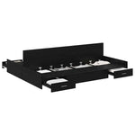 Storage Bed Frame Black oak 135 x 190 cm Engineered wood 3335318