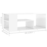 Coffee Table High Gloss White 100x50x40 cm Engineered Wood 806927