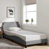 Bed Frame "Dover" Light Grey 90x190 cm Single Fabric 373317