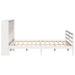 ZNTS Bookcase Bed without Mattress White 200x200 cm Solid Wood Pine 3321908