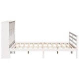 ZNTS Bookcase Bed without Mattress White 200x200 cm Solid Wood Pine 3321908