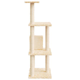 ZNTS Cat Tree with Sisal Scratching Posts Cream 119 cm 171518