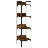 Bookshelf 4-Tier Smoked Oak 35x30x138.5 cm Engineered Wood 838850