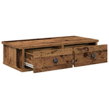 Wall Shelf with Drawers Old Wood 60x28x15 cm Engineered Wood 859948