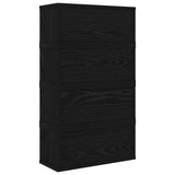 CD Storage Rack 4 pcs Black Oak 40 x 17 x 17 cm Engineered Wood 8012711