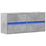 TV Wall Cabinet with LED Lights Concrete Grey 100x31x45 cm 852295