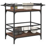 Kitchen Trolley Brown Oak 82x40x78.5 cm Engineered Wood 842365