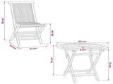 5 Piece Folding Garden Bistro Set Natural Solid Teak Wood 3434099