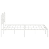 Metal Bed Frame without Mattress with Headboard White 183x213cm 373843