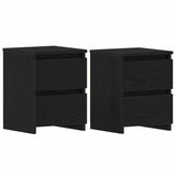 Bedside Cabinet 2 pcs Black Oak 30 x 30 x 40 cm Engineered Wood 861989