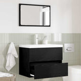 Bathroom Furniture Set with Drawer Wall-mounted 2 pcs Black Oak 875434