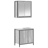 2 Piece Bathroom Furniture Set Grey Sonoma Engineered Wood 3328392