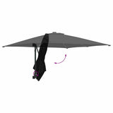 Garden Parasol Black 248.5 x 247.5 x 160 cm Polyester and Steel 42003241