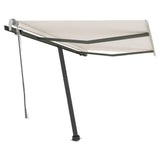 Freestanding Manual Retractable Awning 350x250 cm Cream 3069717