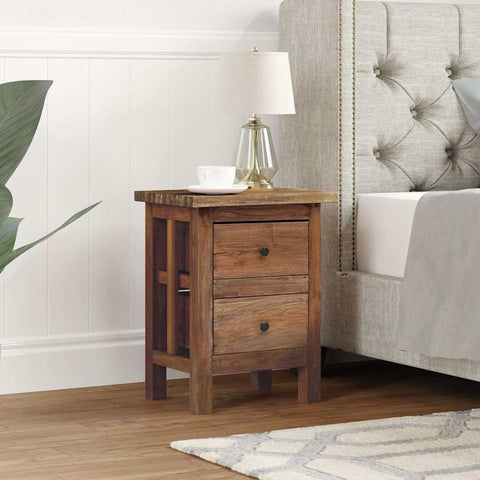 Nightstand Solid Mahogany Wood 40x30x51 cm 244487